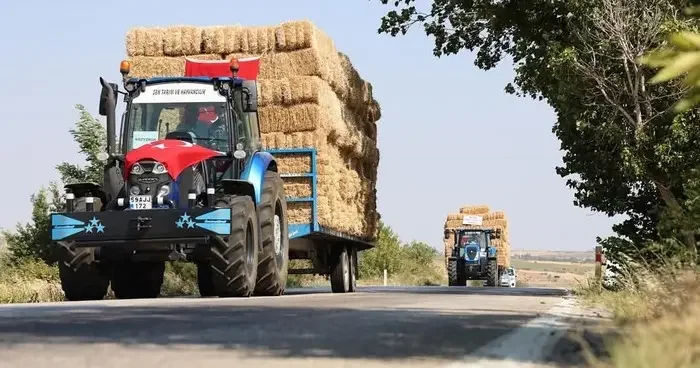 Şarköy deki orman yangınında zarar gören üreticilere 150 ton saman yardımı