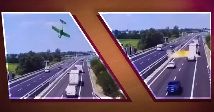 İtalya da yolcu uçağı otoyola çakıldı! Korkunç anlar: 2 ölü...