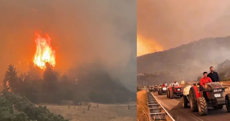 Cepheye gider gibi alevlerin üzerine böyle gittiler... Konvoy oluştu, karayolu kapatıldı!