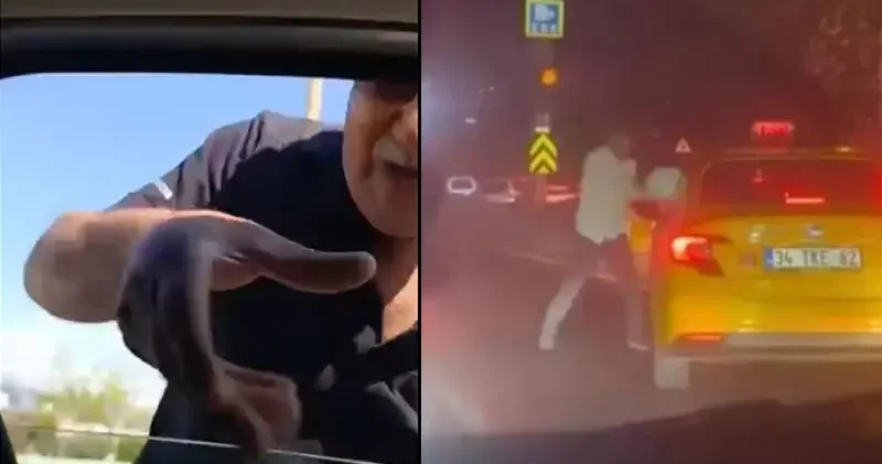 İstanbul trafiğinde yol verme kavgaları kamerada