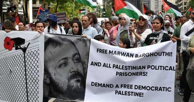 Chicago da Filistin e dayanışma yürüyüşü: Barghouti yi serbest bırakın!
