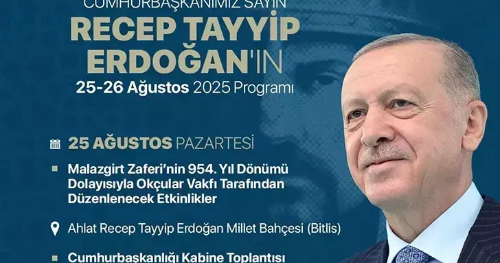 Cumhurbaşkanı Erdoğan, Malazgirt Zaferi kutlamalarına katılacak