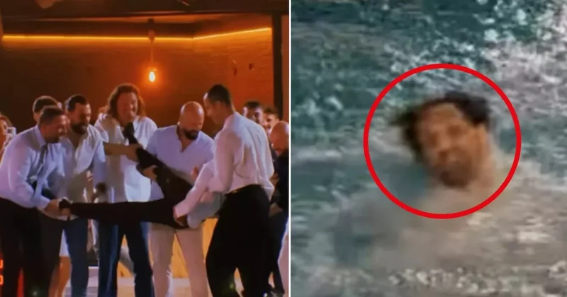 Ünlü oyuncu 14 yıllık sevgilisiyle sonunda evlendi, arkadaşları havuza attı Sözcü Gazetesi