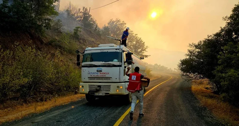 Malatya da orman yangını: FAD, UMKE, Kızılay destek veriyor