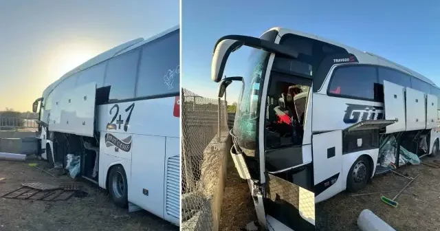 Mersin’de yolcu otobüsü refüje girdi: 13 yaralı Mersin Haberleri