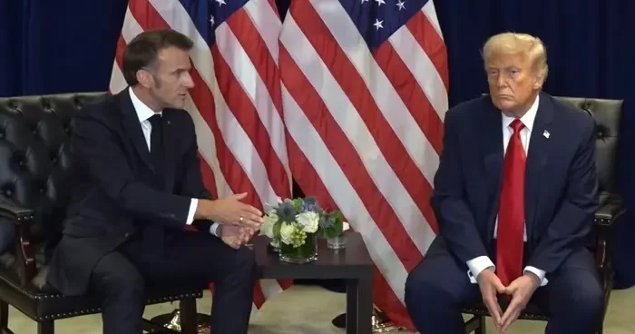 Kameralar önünde tartıştılar! BM Genel Kurul una damga vurdu: Trump ve Macron Filistin de anlaşamadı