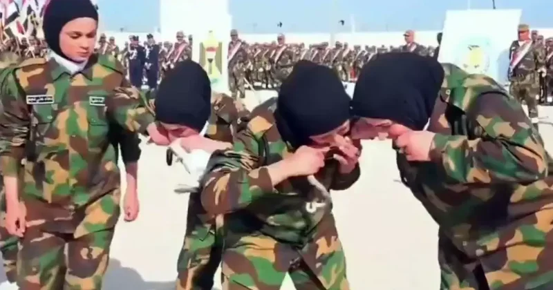 Komşu ülkede orduya katılan kadın askerlerin yaptığı rezilliğe bakın