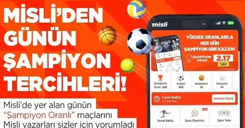 Süper Lig’de Karadeniz derbisi! Portekiz’de kritik kupa finali… İşte Misli’den günün şampiyon tercihleri İddaa Spor Haberleri