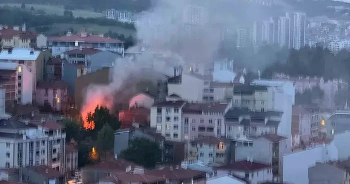 Bilecik’te çıkan yangında dumanlar gökyüzünü kapladı