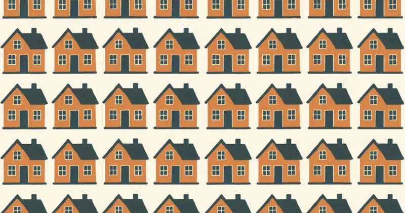 Müteahhitler bile 6 saniyede bulamıyor! Resimdeki farklı evi 6 saniyede bulmak için en az 130 IQ gerekiyor