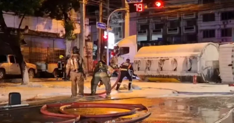 Facianın eşiğinden dönüldü... Tanker kazası yürekleri ağıza getirdi!
