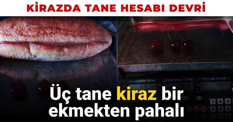 Kirazda tane hesabı devri! 3 adet kiraz 1 ekmekten pahalı