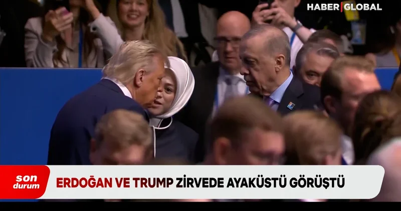 Erdoğan ve Trump zirvede ayaküstü görüştü