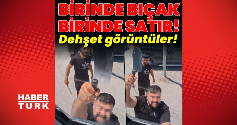 Biri bıçak biri satırla geldi! İçlerinden biri camı kırdı! Son dakika haberleri