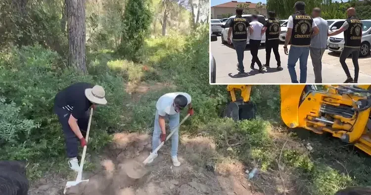 Antalya da korkunç cinayet! Karısını gömdüğü yeri 7 yıl sonra gösterdi