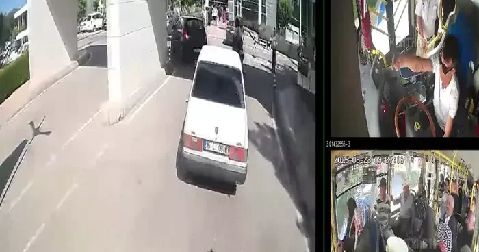 Otobüs şoförü, fenalaşan yolcuyu hastaneye götürdü