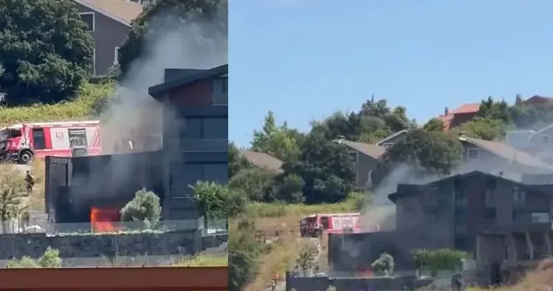Sarıyer de villada yangın
