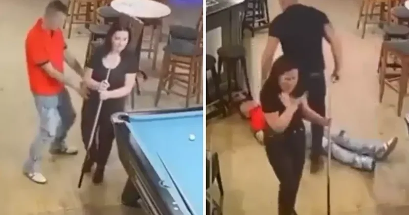 Eşini taciz eden sarhoş adamı tek yumrukla bayılttı