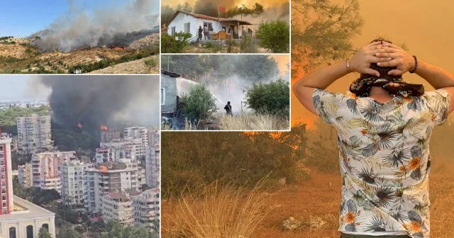 Antalya da 3 ilçede birden orman yangını: Evler tahliye ediliyor Antalya Haberleri
