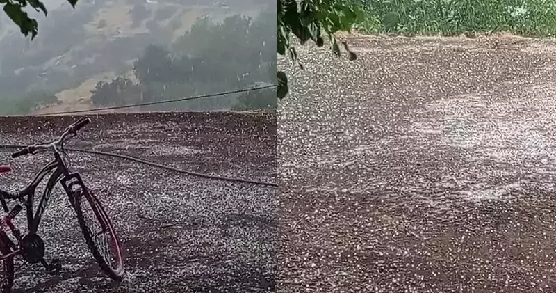 Elazığ Karakoçan’da dolu yağışı