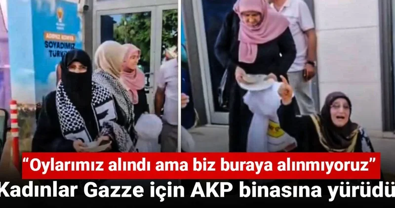 Kadınlar Gazze için AKP binasına yürüdü: Oylarımız alındı ama biz buraya alınmıyoruz