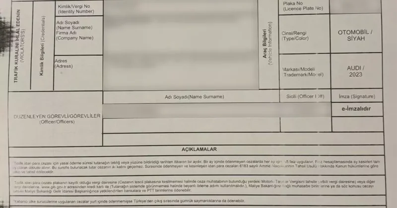 Hız sınırını aşan Bakan Uraloğlu, jandarmadan ceza yedi