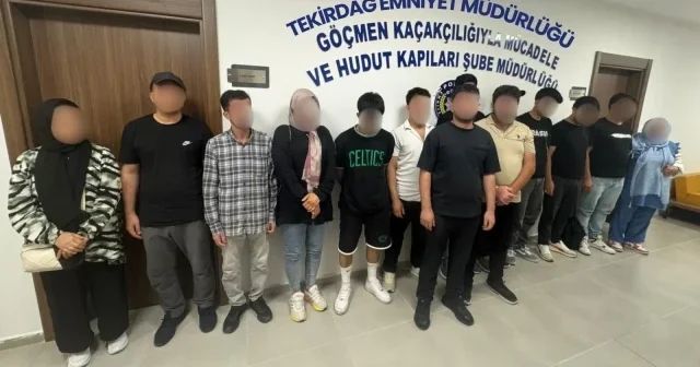 Tekirdağ da bir kamyonette 19 düzensiz göçmen yakalandı Tekirdağ Haberleri