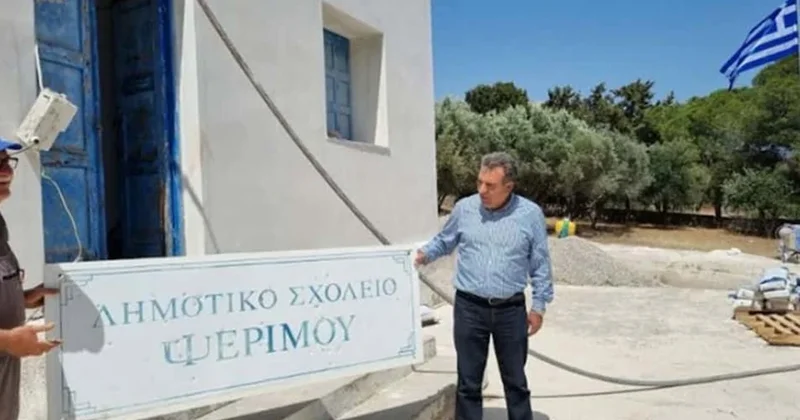 Yunan çivi dahi çakılmaması gereken adaya kent kurdu, şimdi de tek kişilik okul açıyor Sözcü Gazetesi
