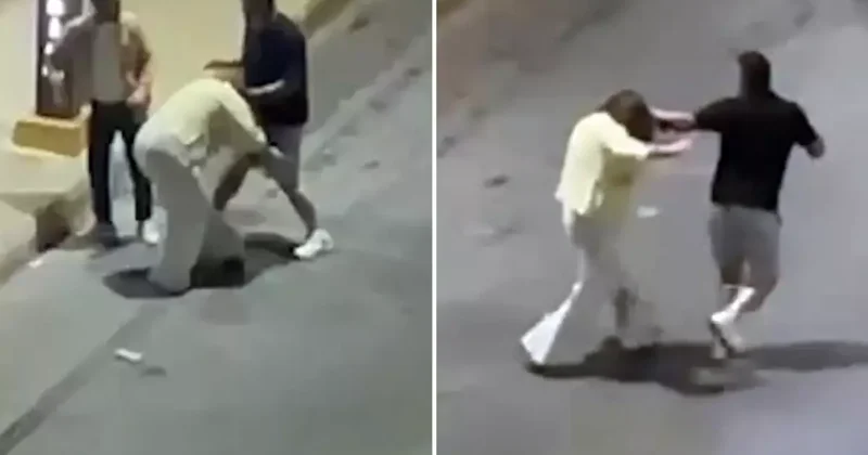 Sokak ortasında dövdüğü kadını saçından sürükleyerek arabaya bindirdi