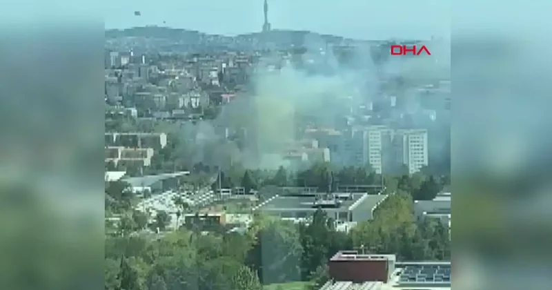 İTÜ de otluk alanda yangın
