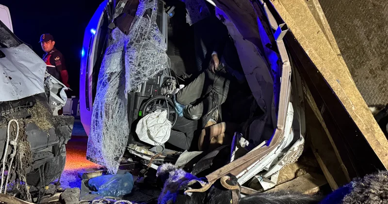 Diyarbakır da iki kamyonet çarpıştı: 2 ölü, 1 yaralı