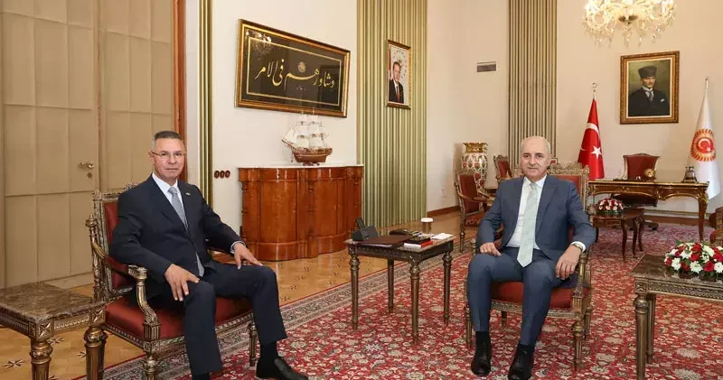 TBMM Başkanı Kurtulmuş, Filistin Büyükelçisi Mustafa yı kabul etti