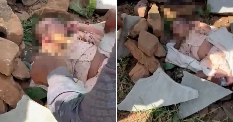 Kayalıklarda ağzı taşla kapatılmış 20 günlük bebek bulundu!