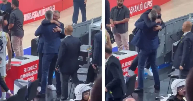 Sadettin Saran şampiyonluk gelir gelmez hocayı kucakladı