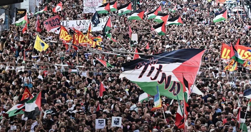 İtalya’da büyük protesto, ya İsrail’e yaptırım ya da genel grev!