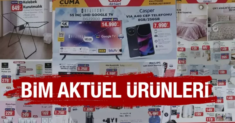 BİM 3 EKİM AKTÜEL ÜRÜNLERİ Akıllı telefon, Televizyon, Şarjlı Süpürge, Çay seti...