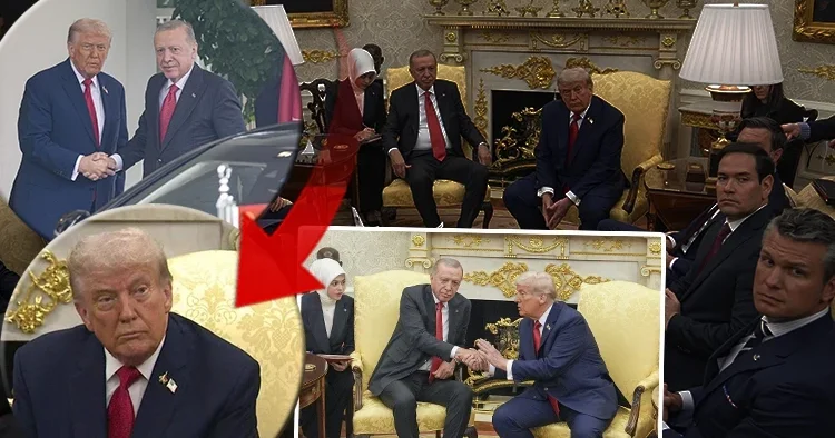Trump ve Erdoğan görüşmesi dünya basınına damga vurdu: F 35 ler ve savunma anlaşmaları masadaydı! Dikkat çeken rozet detayı