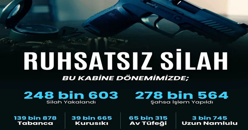 81 ilde ruhsatsız silahlara yönelik düzenlenen operasyonlarda bin 867 silah ele geçirildi