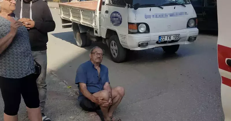 Edirne de kamyonetin çarptığı yaya yaralandı