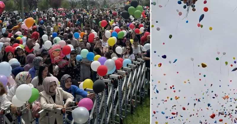 Kanseri yenen Ali Asaf için binlerce balon gökyüzüne bırakıldı