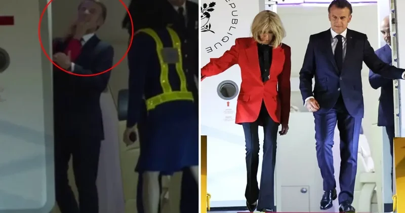 Eşinden yediği tokada Şaka diyen Macron u zora sokacak bir görüntü daha!