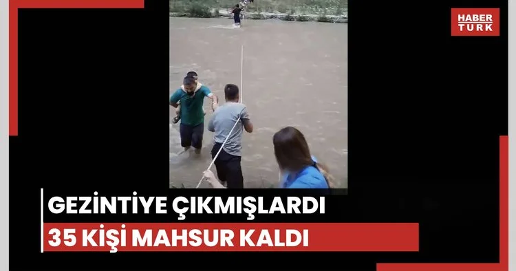 35 kişi kanyonda mahsur kaldı