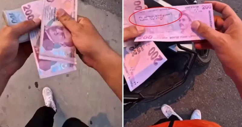 Öğrenci evine sipariş götüren kurye, paranın üzerine yazılan nota öfkelendi