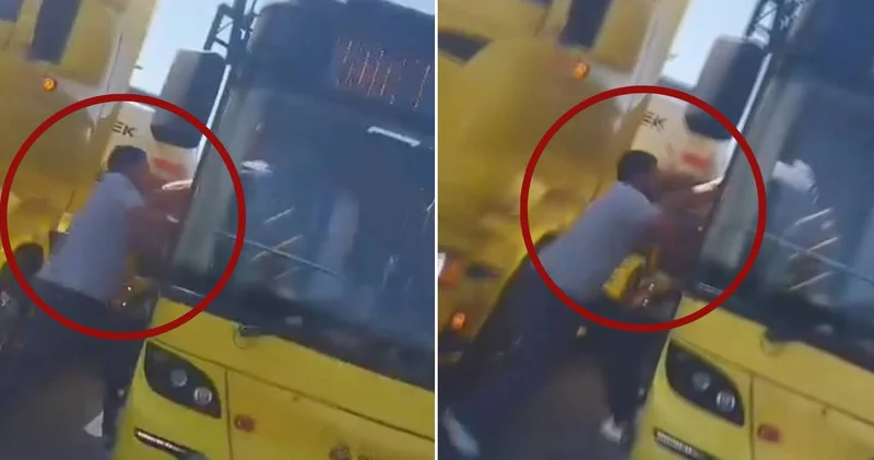 Yol verme kavgasında otobüs şoförüne yumruklu saldırı