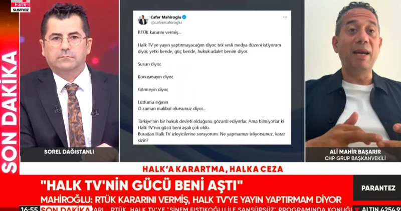 Halk TV nin karartılmasına Ali Mahir Başarır dan tepki: Yasak 86 milyona!