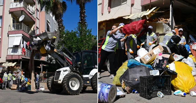 Antalya da 6 katlı binadan 20 kamyon çöp çıktı Hayat Haberleri