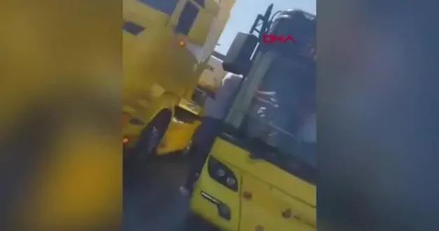 Maltepe de trafikte yol verme kavgası: Tırdaki kişi İETT şoförüne saldırdı