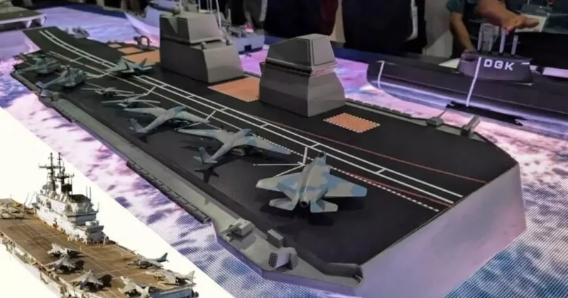 Ülkenin uçak gemisi maketinde gururlandıran Türk detayı!