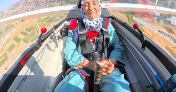 Bilecik te huzurevinde kalan 83 yaşındaki kadının uçma hayali gerçeğe dönüştü