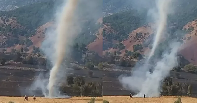 Tunceli deki orman yangınında korkutan anlar: Hortum oluştu!